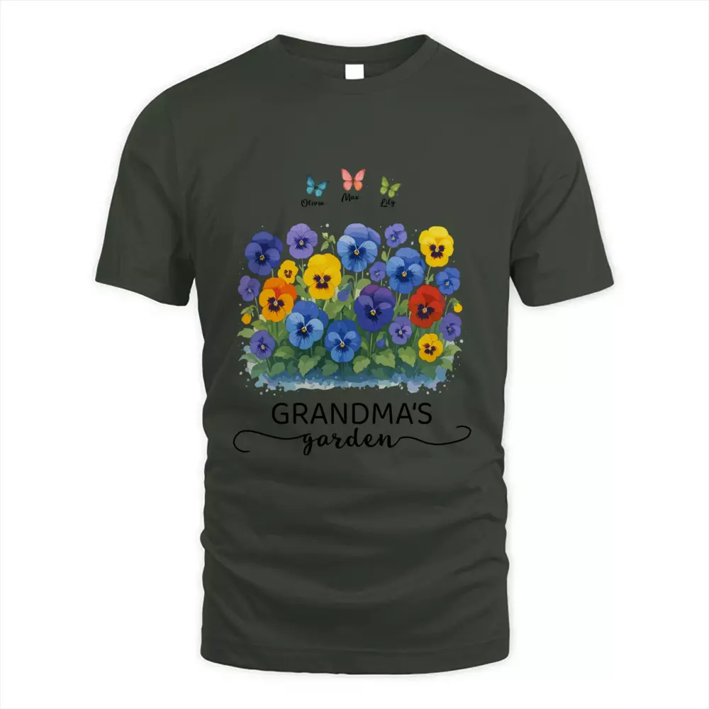 Custom Name Grandma's Garden Flower Shirt – Personalized Gift for Grandma