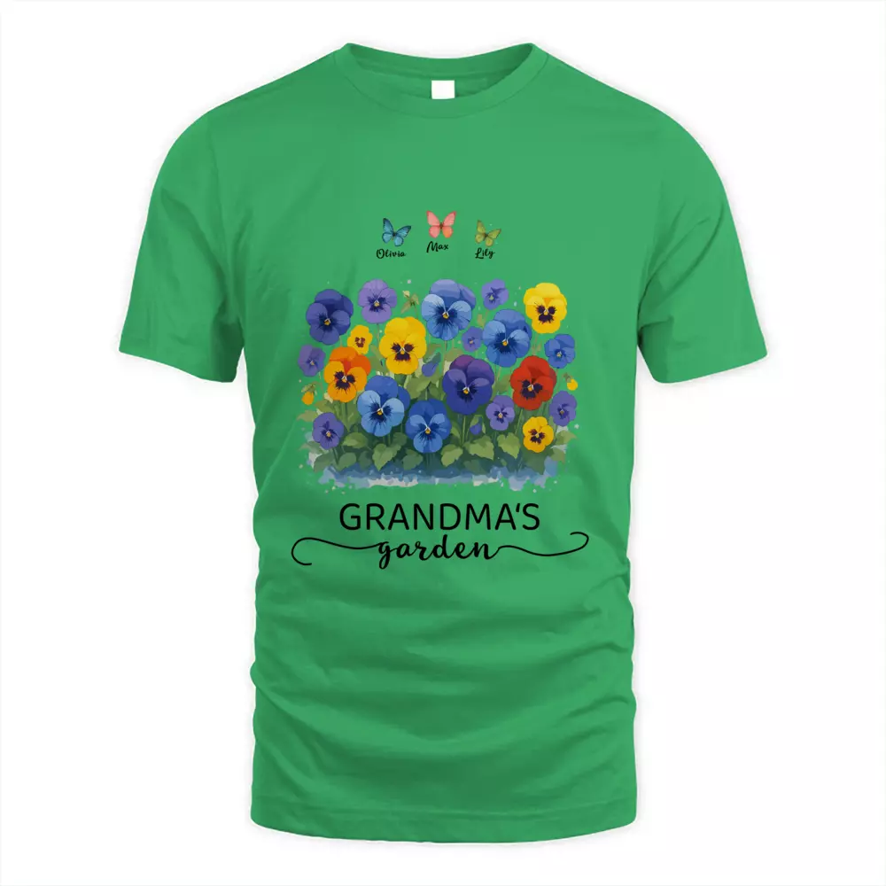 Custom Name Grandma's Garden Flower Shirt – Personalized Gift for Grandma