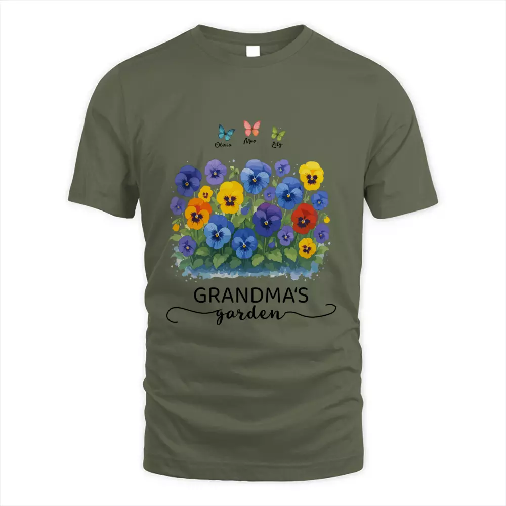 Custom Name Grandma's Garden Flower Shirt – Personalized Gift for Grandma