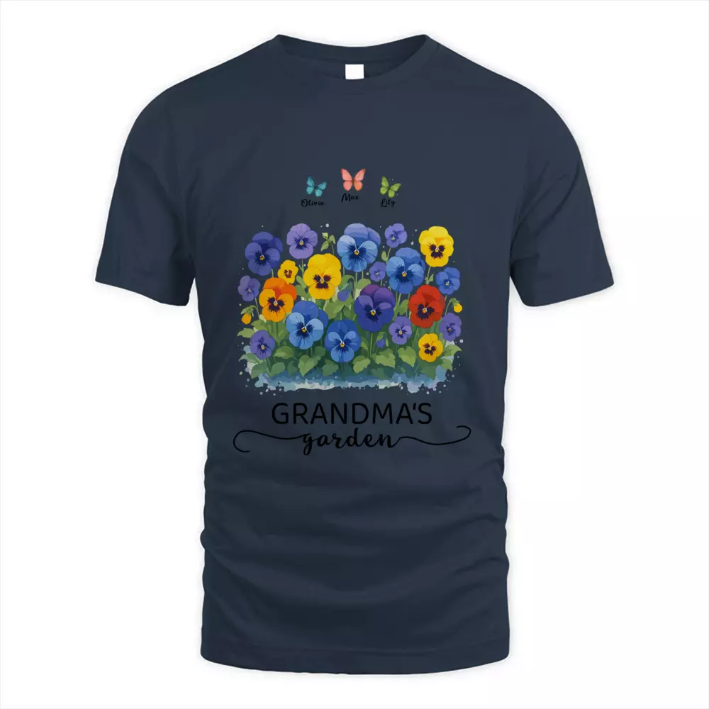 Custom Name Grandma's Garden Flower Shirt – Personalized Gift for Grandma