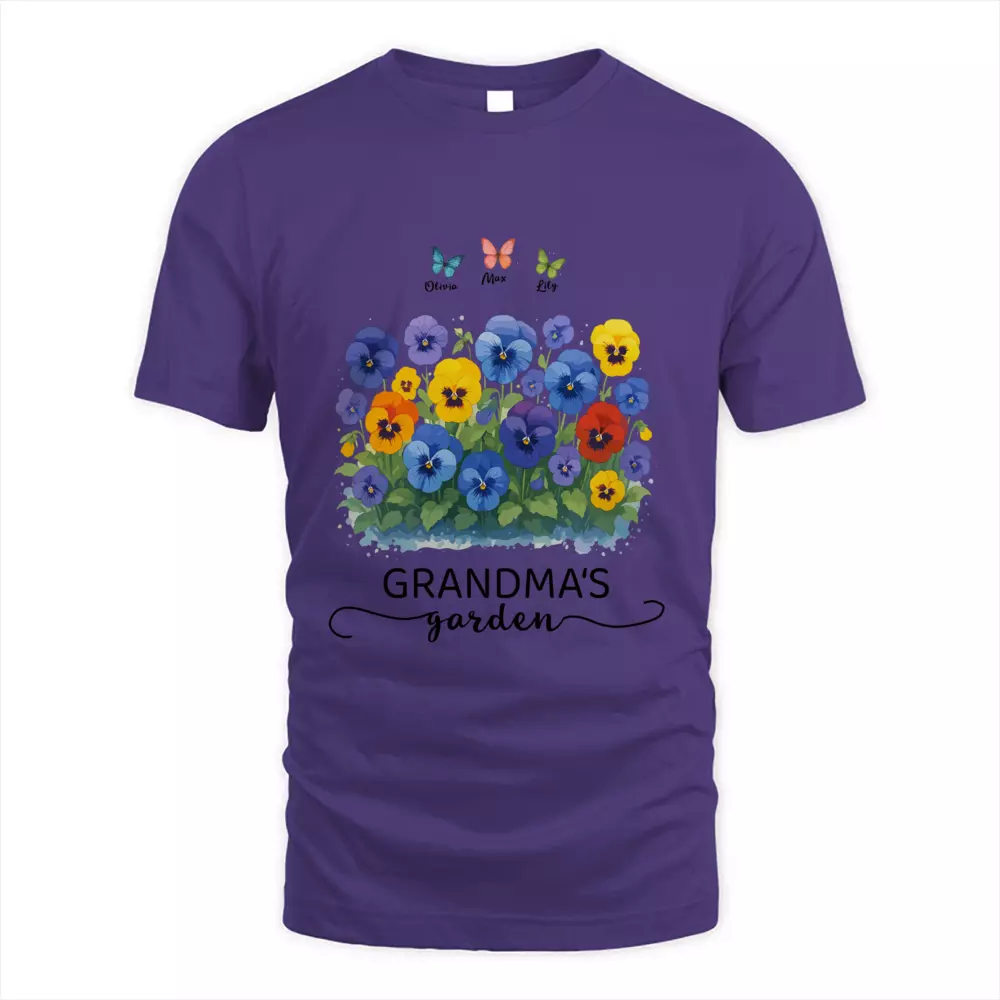 Custom Name Grandma's Garden Flower Shirt – Personalized Gift for Grandma